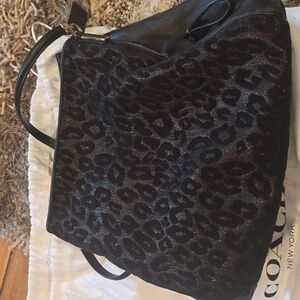 Black cheetah print purse